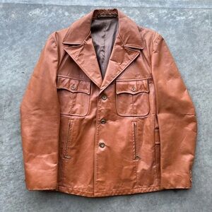 Vintage 1960s A Robert Lewis Idea Brown Leather Jacket